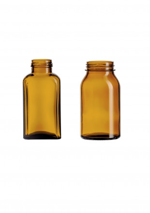 Wide neck round and rectangular bottles with screw